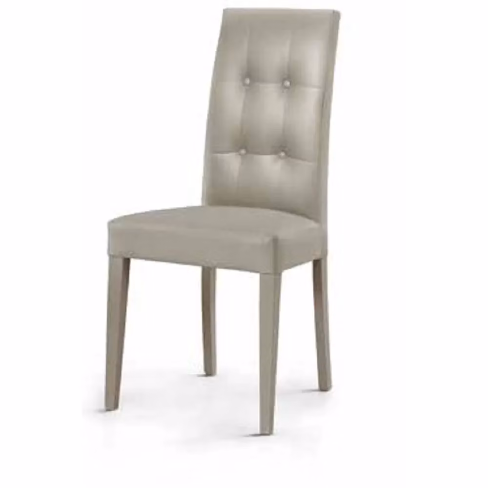 Set di 2 sedie moderne in ecopelle grigio con decorazione a 4 bottoni Mobili 2G – 1