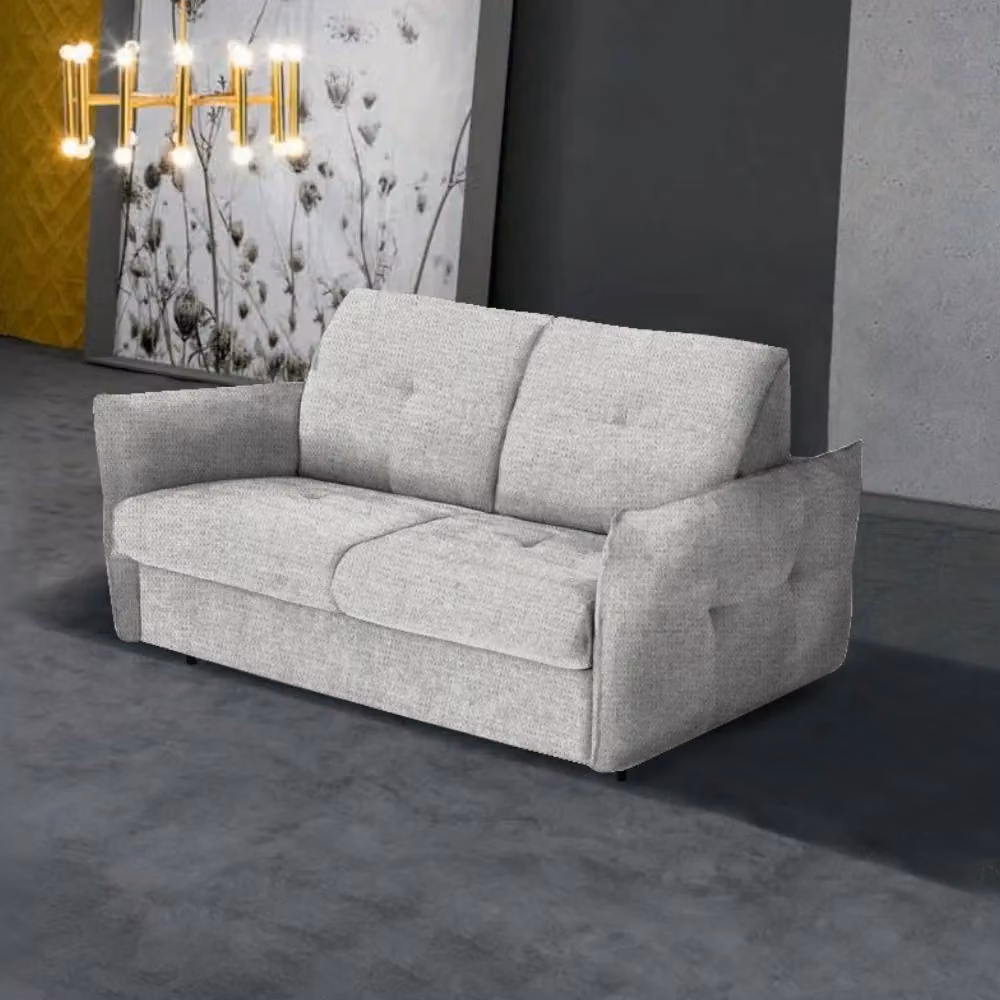 Divano letto 3 posti Marea Effezeta Italia in tessuto grigio chiaro con materasso da 20 cm, L: 205 cm, P: 100 cm, H: 102 cm – 2