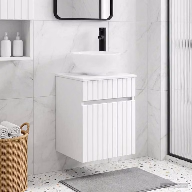 Mobile lavabo da parete vidaXL moderno Bianco L: 39 cm, P: 35 cm, H: 63 cm