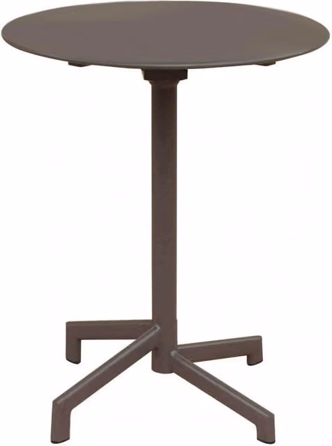 Tavolo rotondo Vega GIORDANOSHOP in acciaio color taupe, Diametro: 60 cm, Altezza: 74 cm