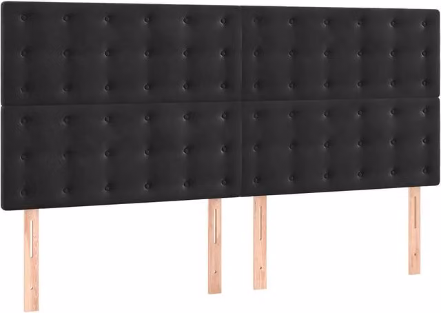 Testiera classica in velluto nero L: 200 cm, P: 5 cm, H: 118/128 cm