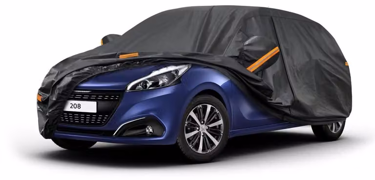 Copertura per auto impermeabile e traspirante, adatta per Peugeot 208 (2012-2025), con 7 strati, ideale per la copertura completa dell'auto, protegge dalla polvere, colore nero
