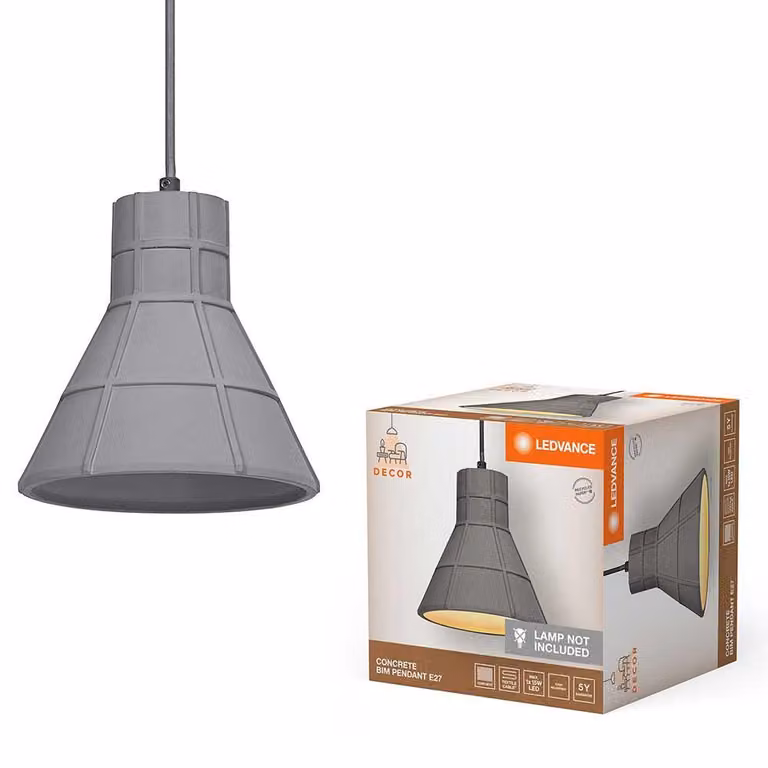 Ledvance Lampada da soffitto a sospensione Decor Concrete Bim Grigio scuro E27
