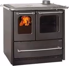 Stufa a legna Nordica Sovrana Easy 16 da 7,5kW colore Antracite L: 96,4 cm, P: 64,1 cm, H: 86 cm
