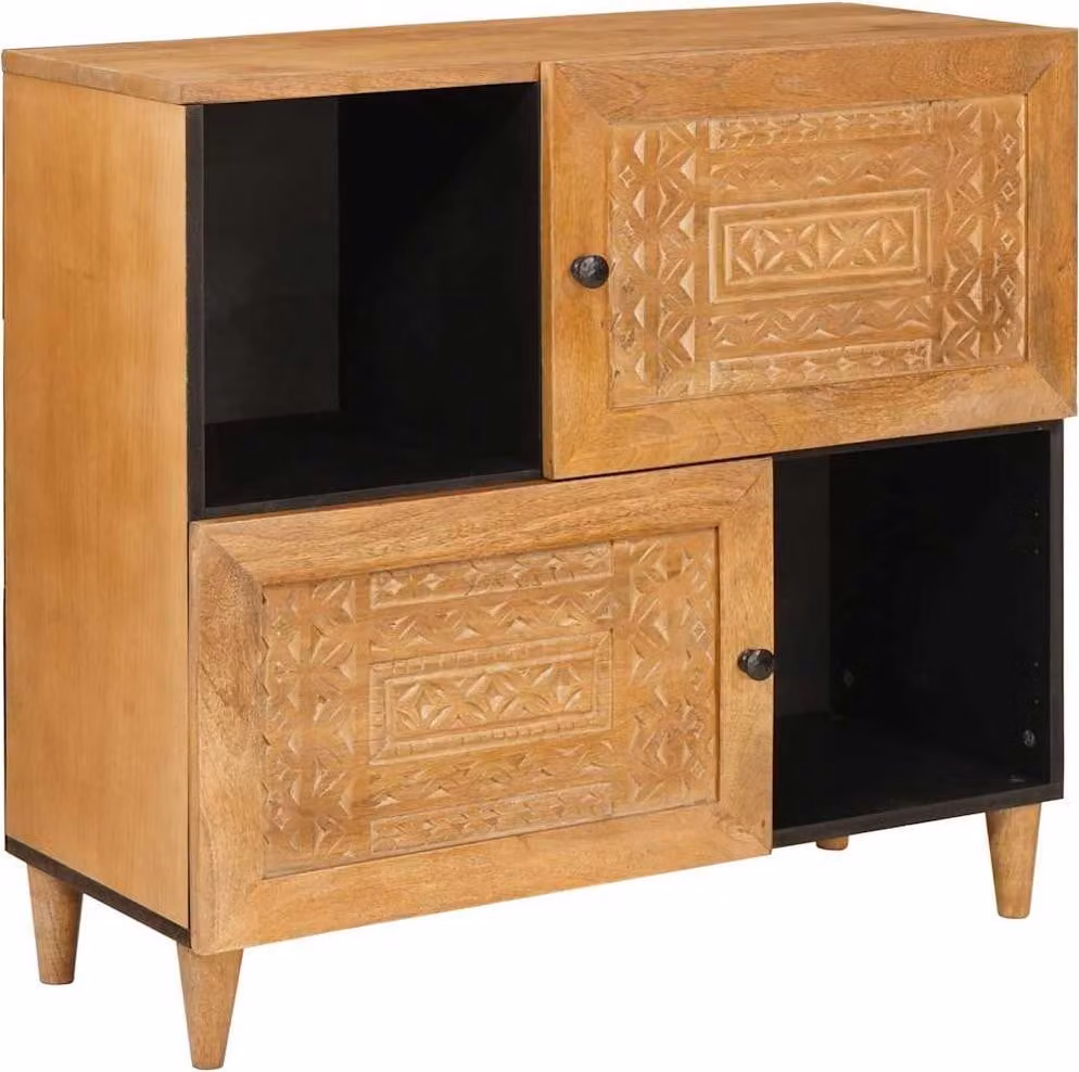 Credenza 80 x 33 x 75 cm Legno di mango massello
