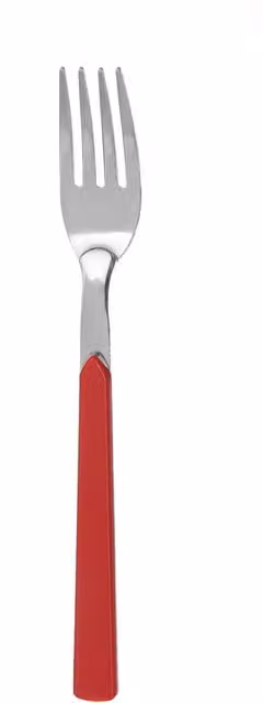 Forchetta con manico rosso in acciaio inox e plastica Fast Eme finitura lucida