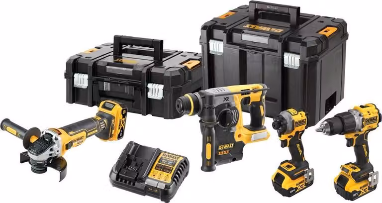 DEWALT DCK429P3T-QW Set combinato DCD805+ DCG405+ DCH273+ DCF850, 18 V nero, giallo