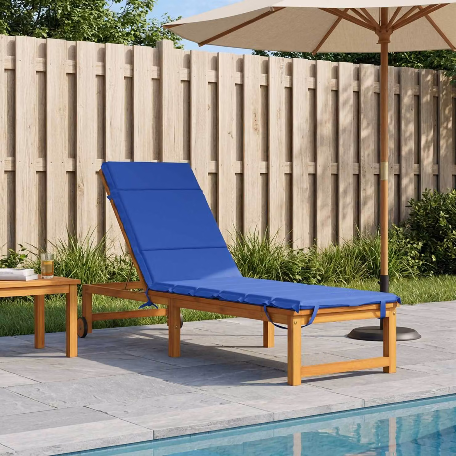 vidaXL Cuscino per Lettino GEMERT Blu, in Poliestere con Rivestimento Rimovibile e Resistente ai Raggi UV