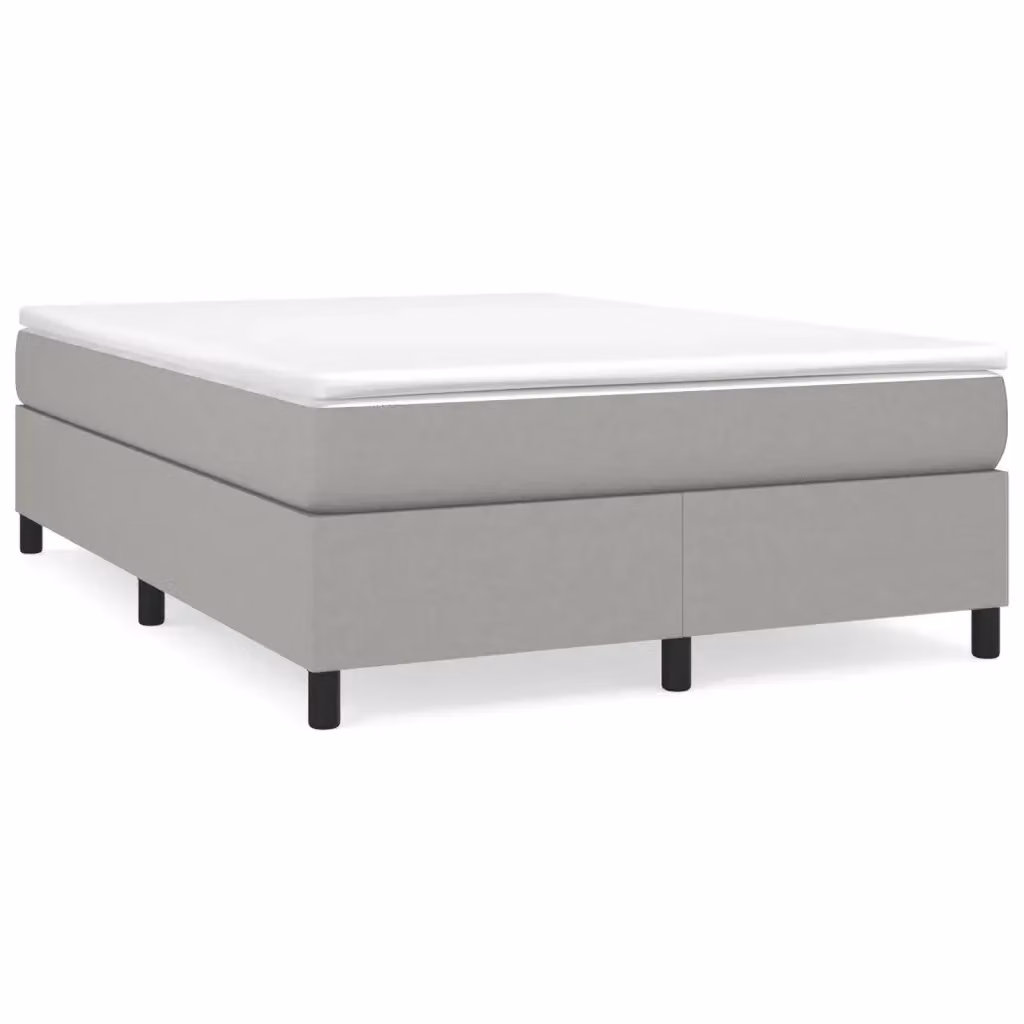 Struttura Letto con Rete a Molle Giroletto Design In Grigio Chiaro L 140 x P 200 cm – 2