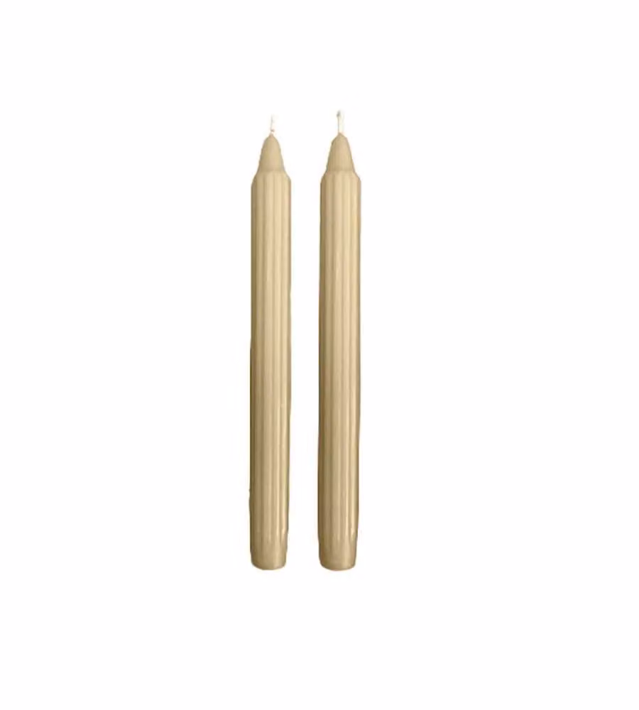 CERERIA DI GIORGIO Candele decorative scanalate 25 cm avorio set 2 pz