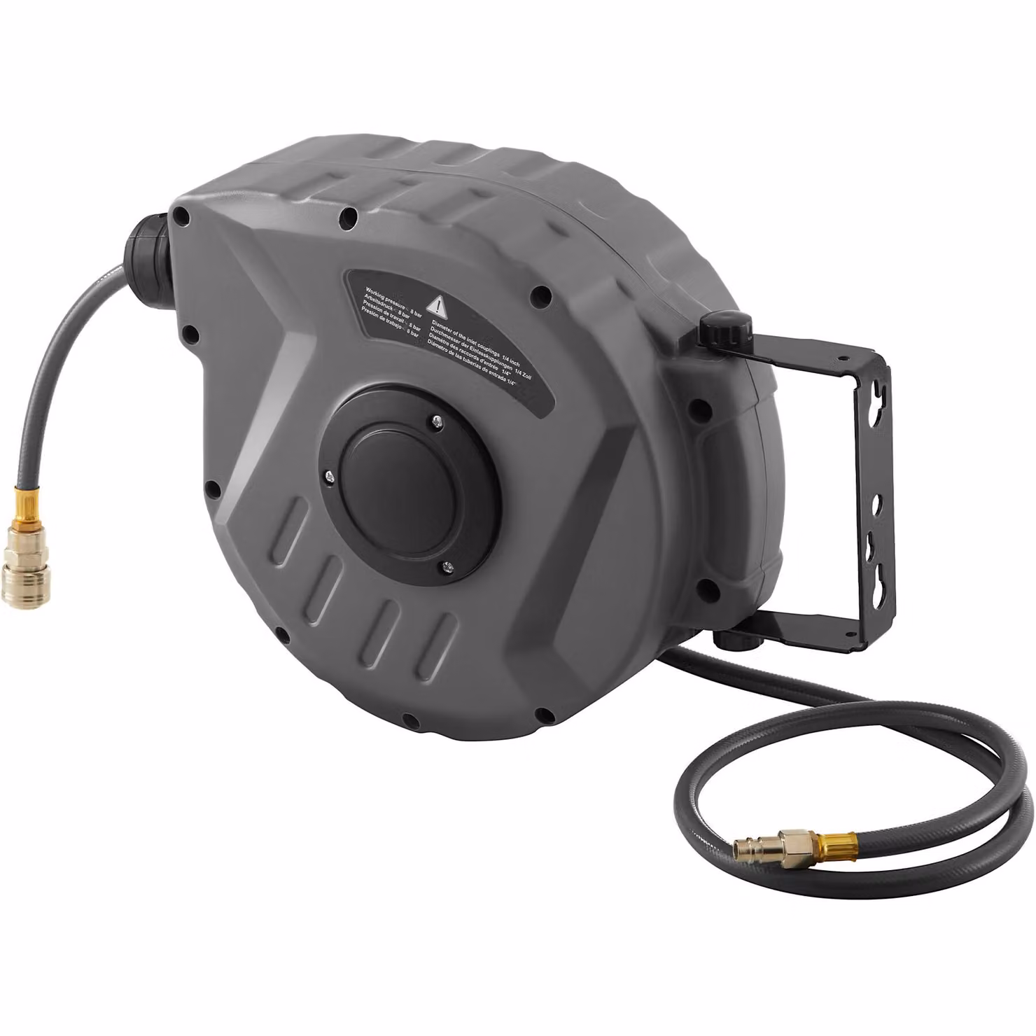 Avvolgitore per tubo aria compressa tectake grigio da 10 m con montaggio a parete – 2