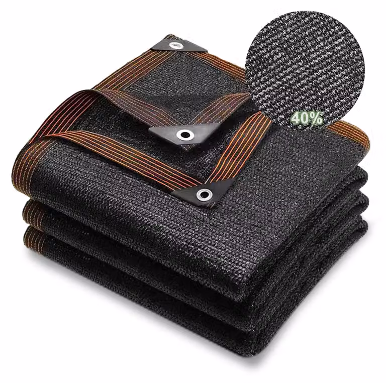 Tessuto ombreggiante, dimensioni 2 x 4 metri, resistente ai raggi UV al 40%, con occhielli, colore nero, ideale per balconi e giardini