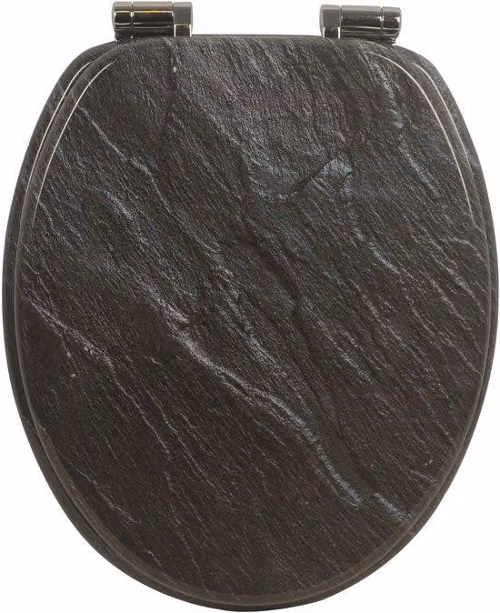 Coperchio per WC in legno di alta qualità con anima robusta, effetto granito, meccanismo Soft-Close e elevato comfort di seduta