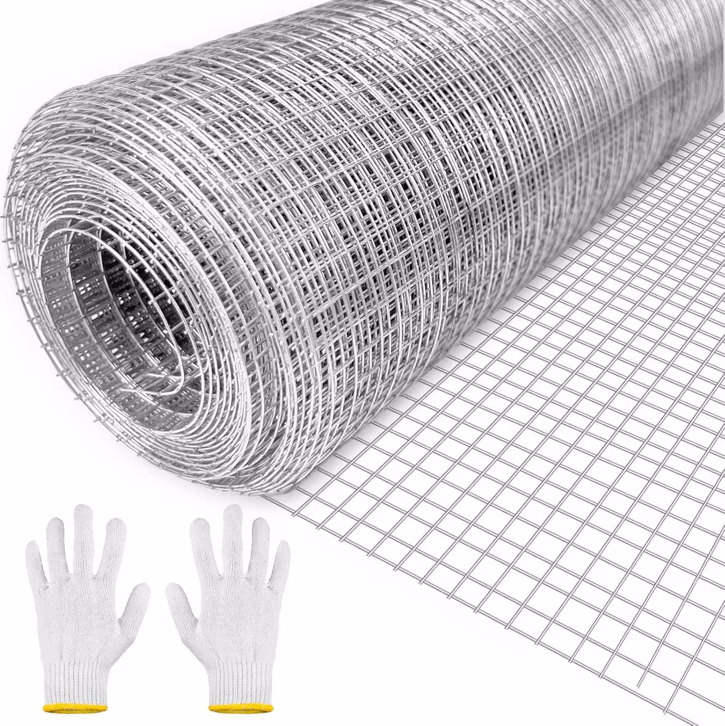 Rete metallica zincata, dimensioni 40 cm x 5 m, maglia da 6 mm, ideale per giardini e recinti per animali