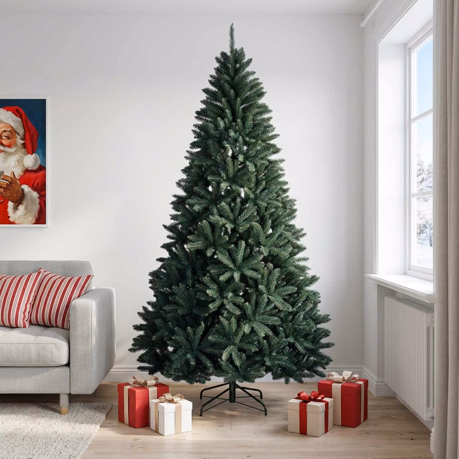 vidaXL Albero di Natale Artificiale con Rami Pieghevoli 240 cm PVC