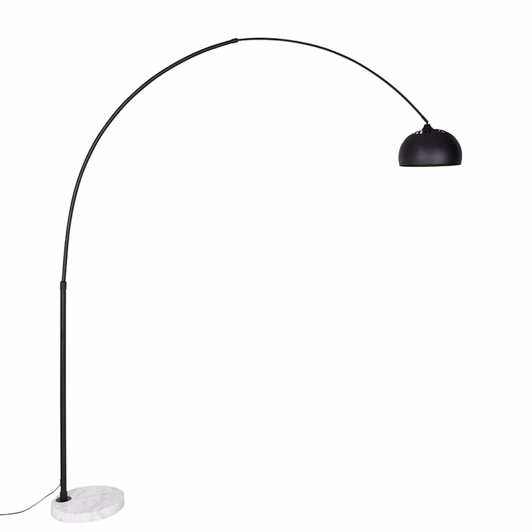 Lampada ad arco moderna in bianco e nero, regolabile, XXL