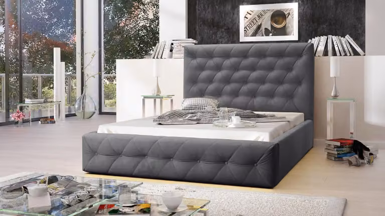 Modernes Designer Holz Bett Edles Möbel Doppel Betten Schlafzimmer Polster