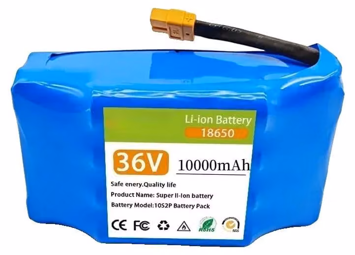Batterie, capacità 4400 mAh, tensione 36 V; batterie da 36 V con capacità di 10000 mAh