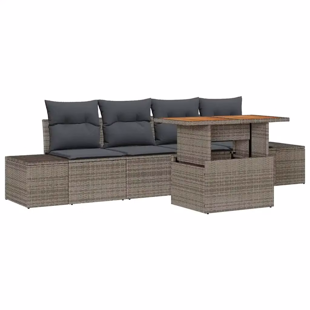 Set Divano da Giardino Moderno vidaXL con Tavolino e Cuscini Grigio – 2