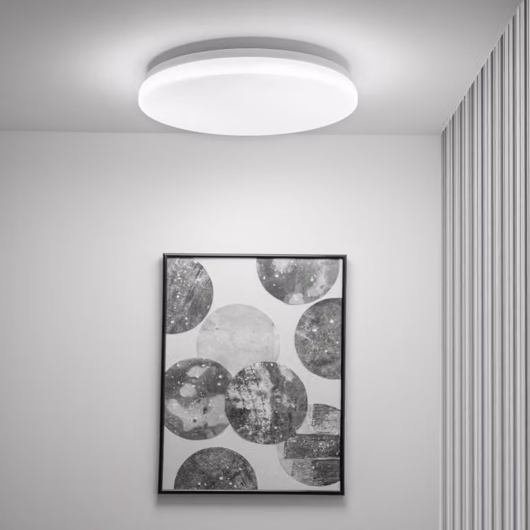 LUMILED LED plafoniera 24W 2500 Lm plafoniera 4000K bianco neutro 34cm bianco tondo piatto moderno per soggiorno camera dei bambini, camera da letto