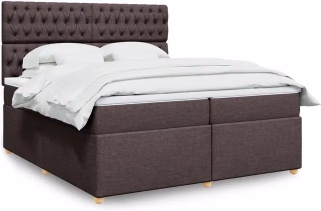 Letto Ibrido con Giroletto a Molle e Materasso vidaXL in Marrone e Bianco L/P: 200 x 200 cm