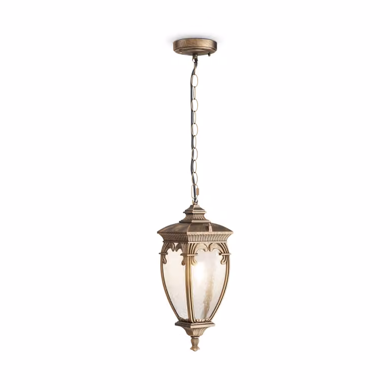 Sospensione Da Esterno Classica Alluminio Oro 1 Luce E27 60W Ip44