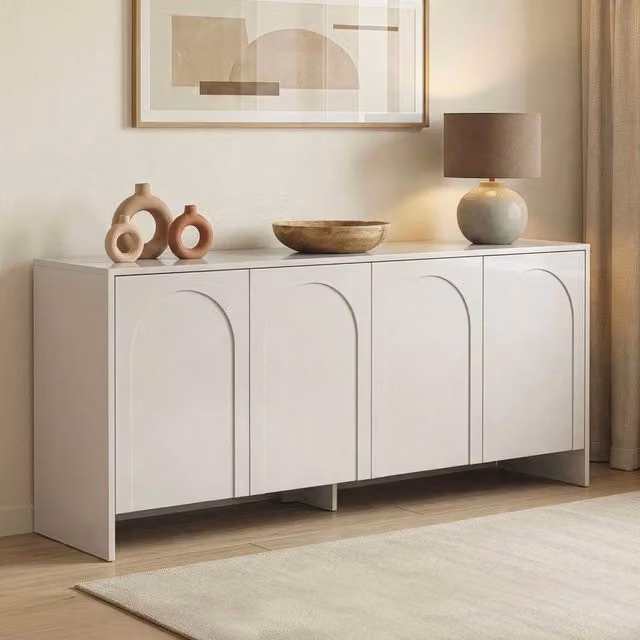 Madia Nomesi, Credenza 2 Ripiani, 180x45x80h cm Bianco Crema
