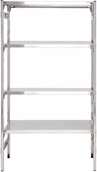 Scaffale professionale in acciaio inox argentato con ripiani lisci regolabili Castellani Shop L: 90 cm, P: 60 cm, H: 200 cm