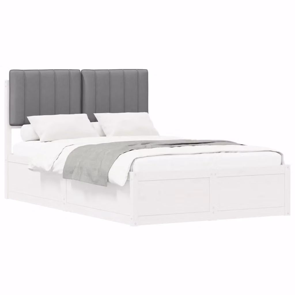 Letto moderno vidaXL con testiera rivestita in tessuto grigio e struttura in legno di pino e metallo L/P/H: 200 x 120 x 93 cm – 2