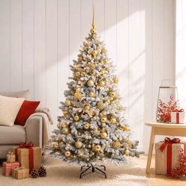Albero di Natale artificiale con palline 150 cm 150 LED 3465684
