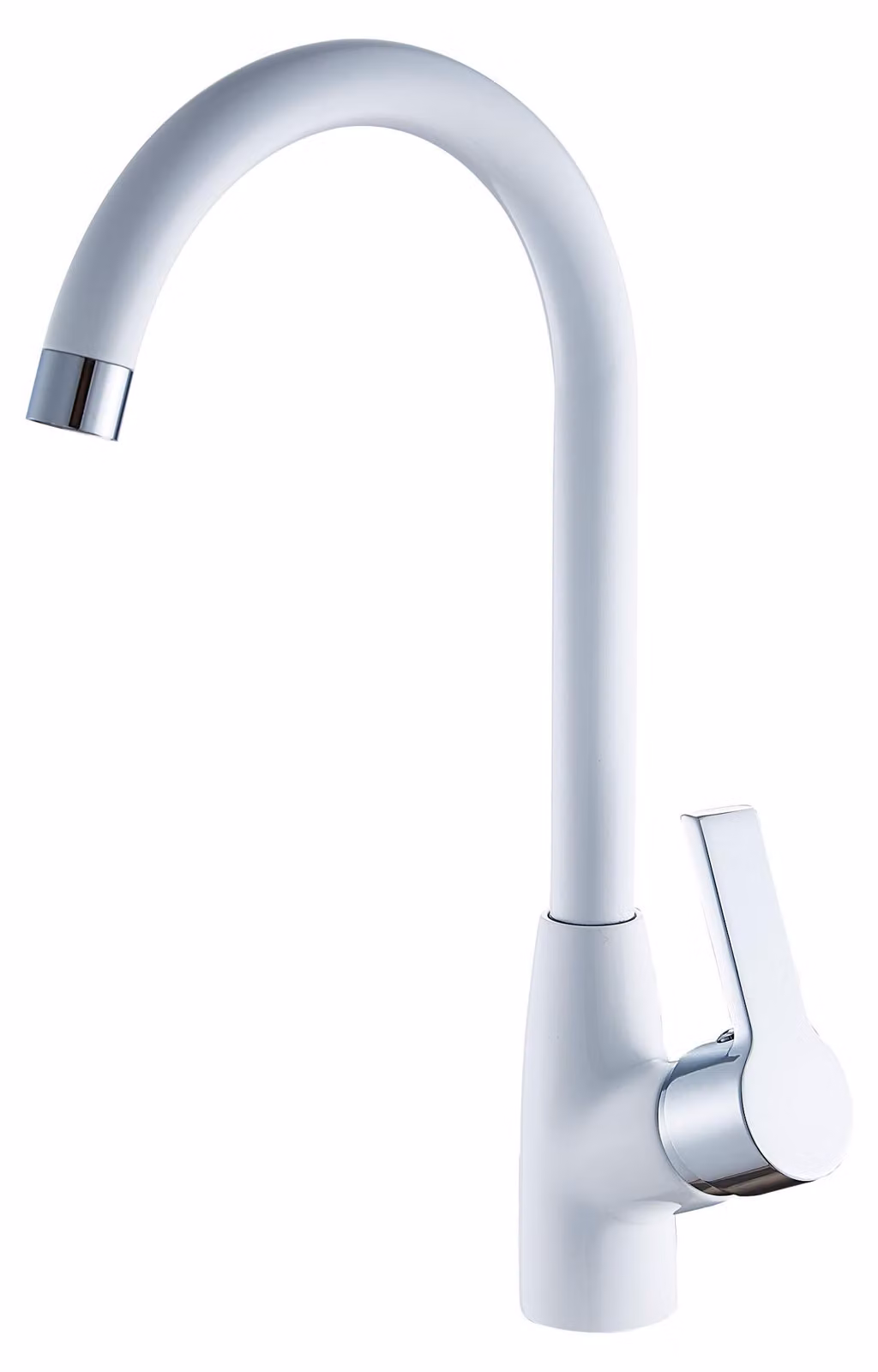 Miscelatore per lavello cucina Gardenia, colore bianco, 1 pezzo, finitura argento, modello GC0563