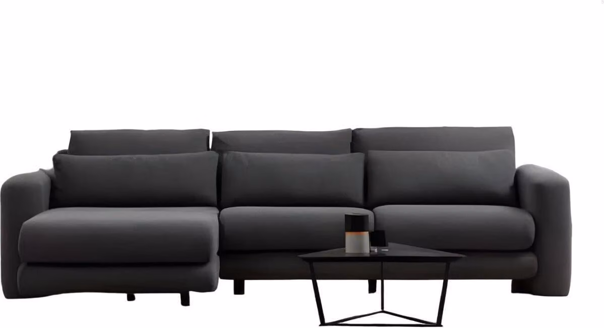 Schwarze Wohnzimmer Couch Modernes L-Form Polster Sofa Designer Möbel