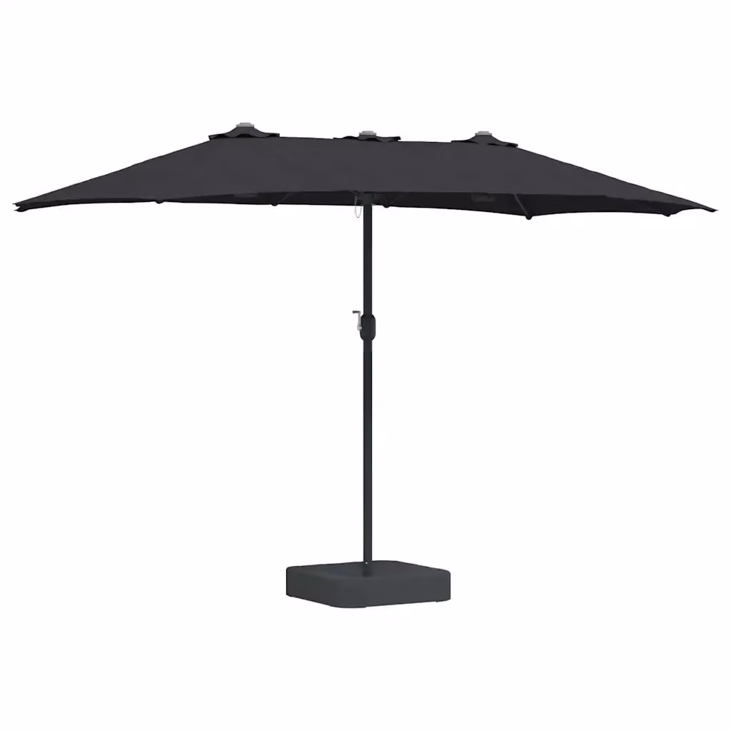 Ombrello da giardino a braccio vidaXL Nero in poliestere e acciaio L/P/H: 385 x 209 x 244 cm – 2