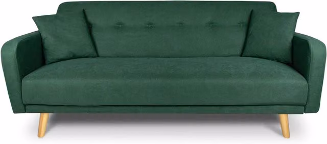 Divano letto clic clac in tessuto vellutato verde abete, divano 3 posti - Henry - DL-HE38FBC