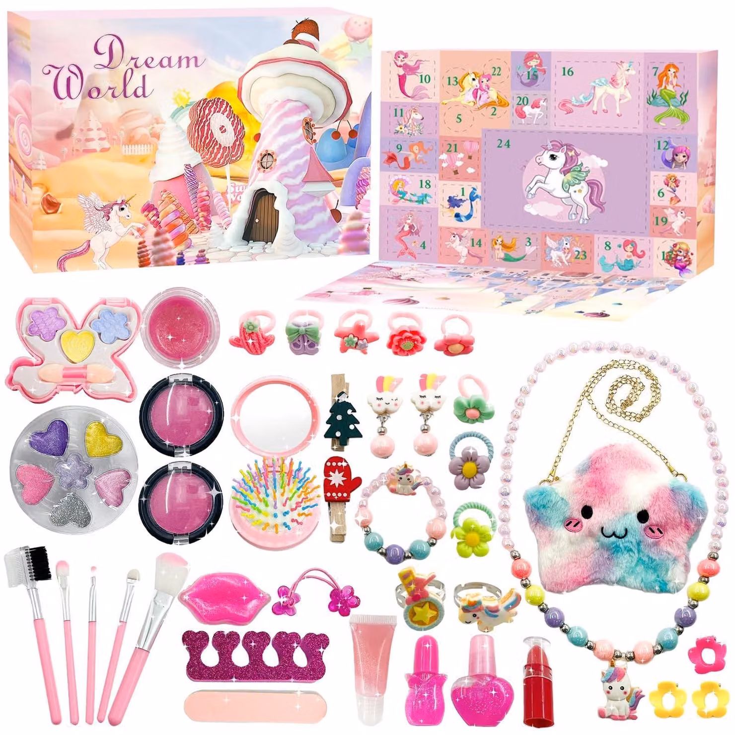 Calendario dell'Avvento a tema unicorno per bambini