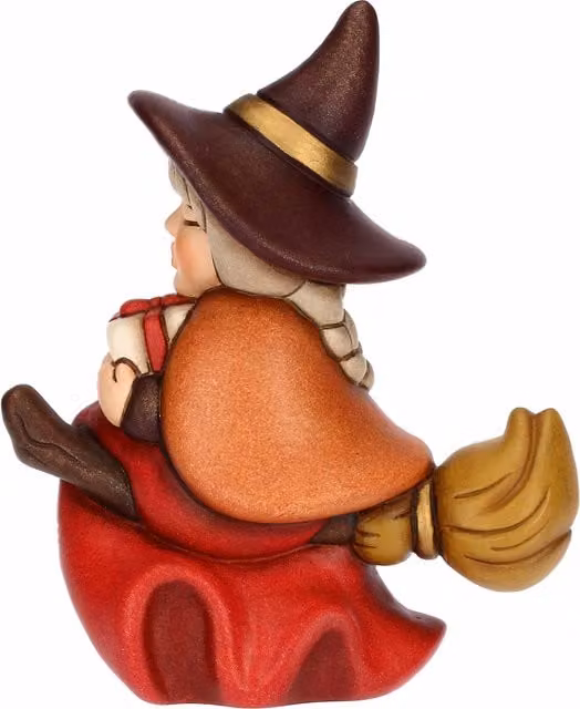 Befana Berta con regalo in ceramica, piccola