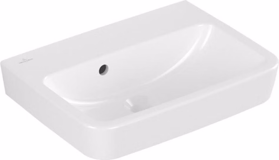 Villeroy & Boch O.novo - Lavabo 500x370 mm, con sfioratore, senza foro per miscelatore, AntiBac, CeramicPlus, bianco alpino 434452T2