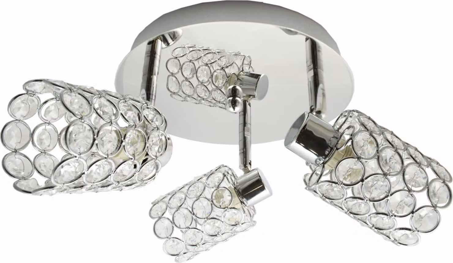 Lampada da soffitto YORK cromata 3xG9x40W con cristalli, dimensioni: 17x44x44 cm, IP20, Candellux