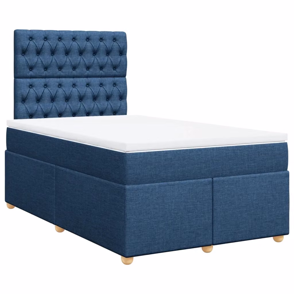 Letto Ibrido vidaXL con Giroletto a Molle e Materasso Blu e Bianco L/P/H: 200 x 120 x 76,5 cm – 2