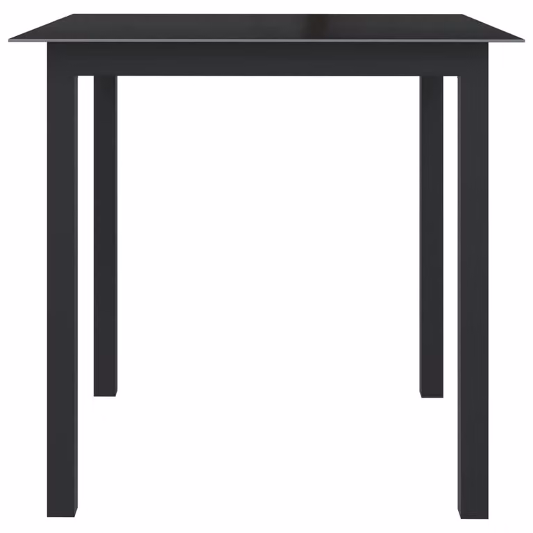 vidaXL Tavolo da giardino nero 80x80x74 cm in alluminio e vetro