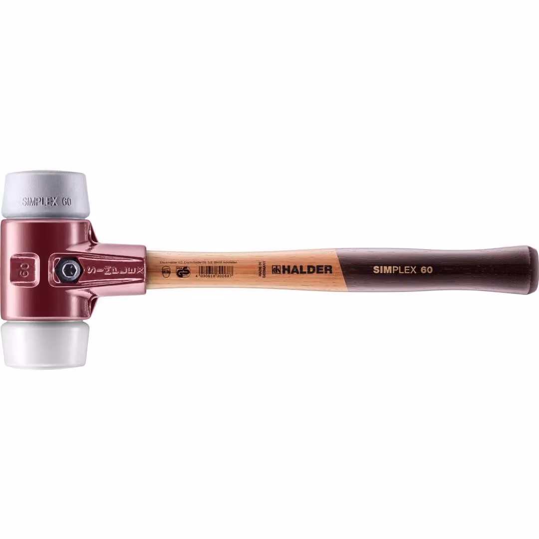 Mazza SIMPLEX soft-face con alloggiamento TE e impugnatura in legno, Ø 60, TPE-mid / superplastica