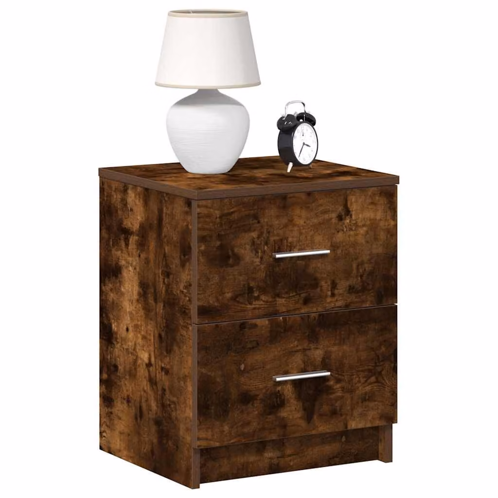 Comodino con 2 Cassetti vidaXL in Rovere Fumo, Moderno e da Appendere al Muro, L 40 cm x P 36 cm x H 50 cm