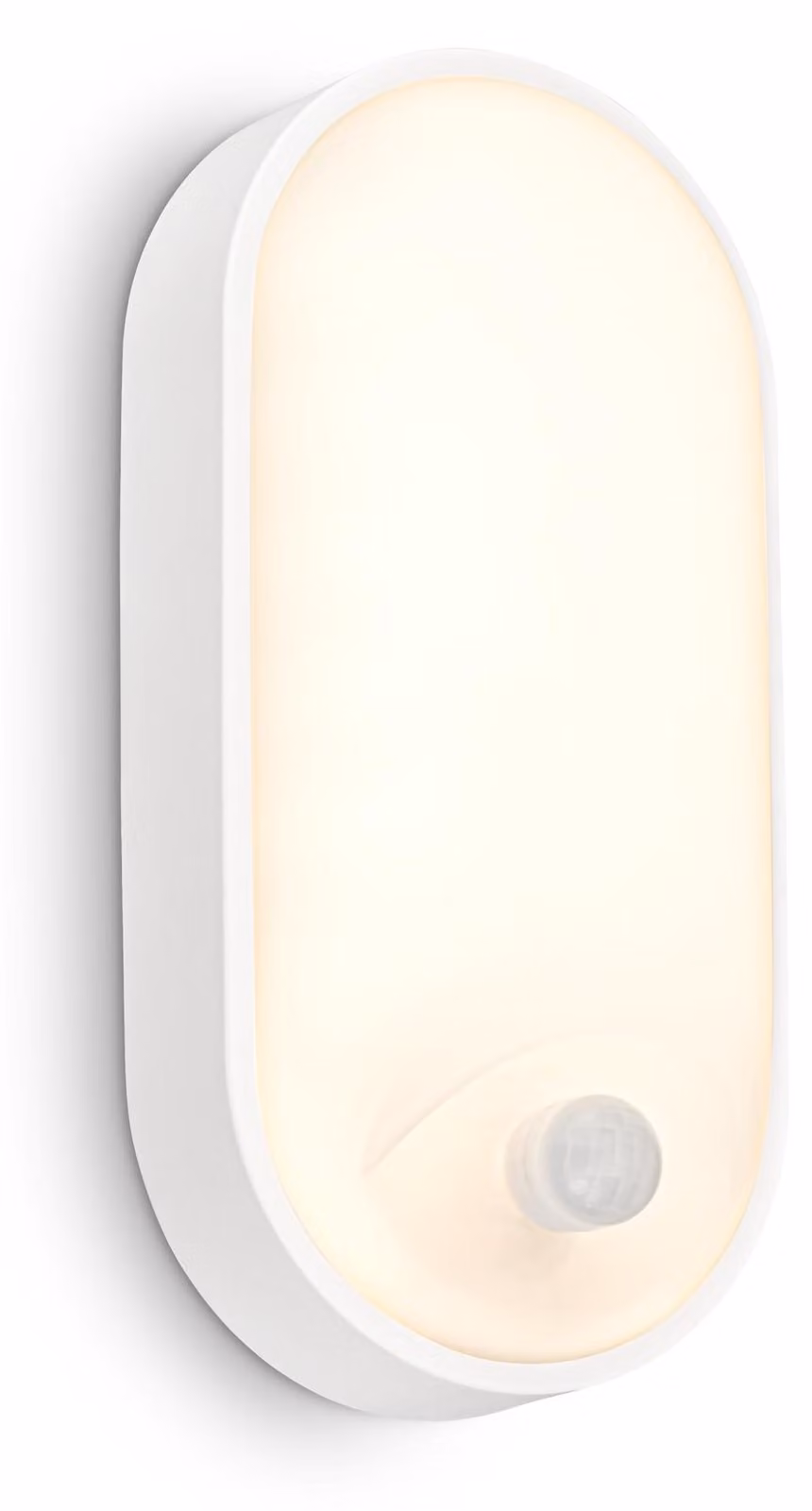 Lampada da parete a LED, grado di protezione IP65, con sensore di movimento, 12W, 1300 lumen, 3000K, dimensioni 22x10,5x6 cm