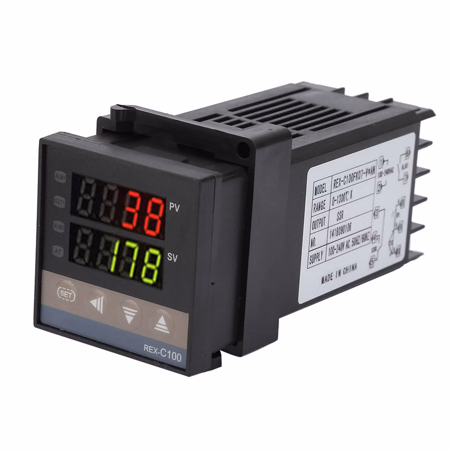 0℃~1300℃ Allarme REX C100 Digital LED PID Temperature Controller Kit AC110V 240V
