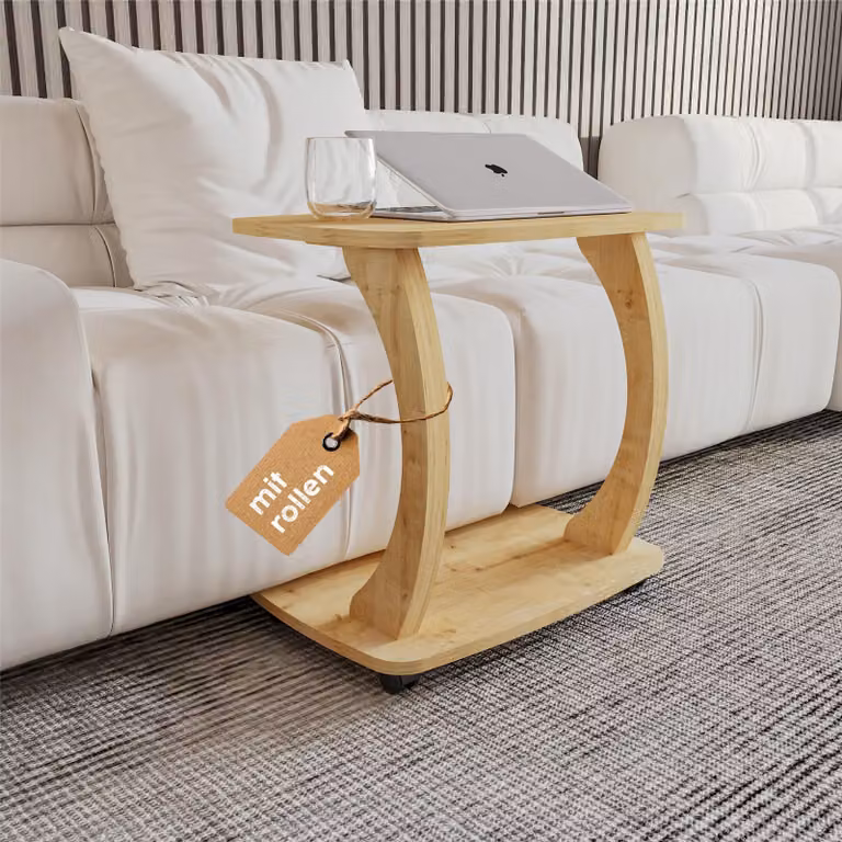 Tavolino da salotto elegante, effetto legno di quercia