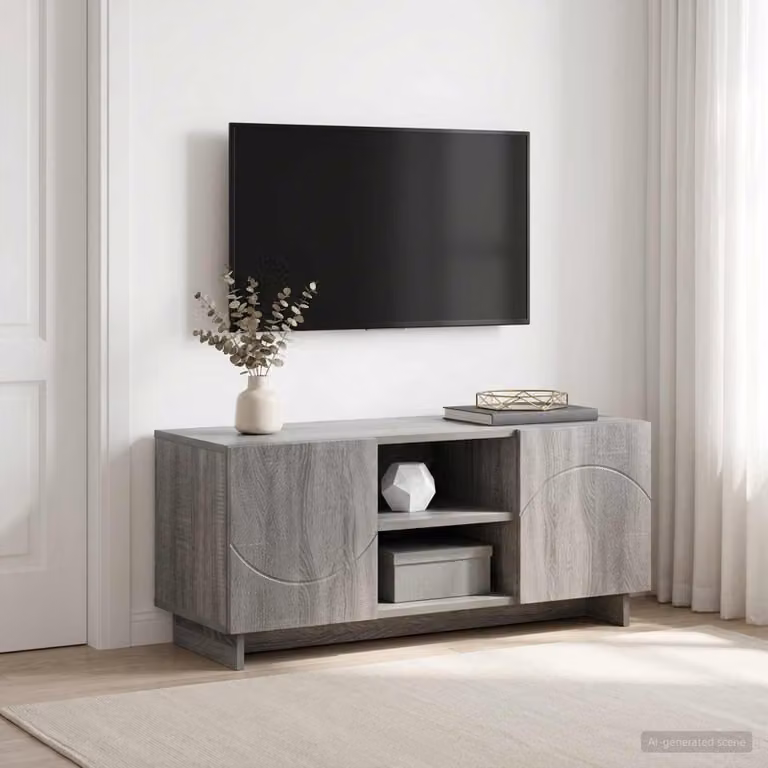vidaXL Supporto TV moderno in legno e MDF grigio L: 90 cm, P: 34.5 cm, H: 40 cm