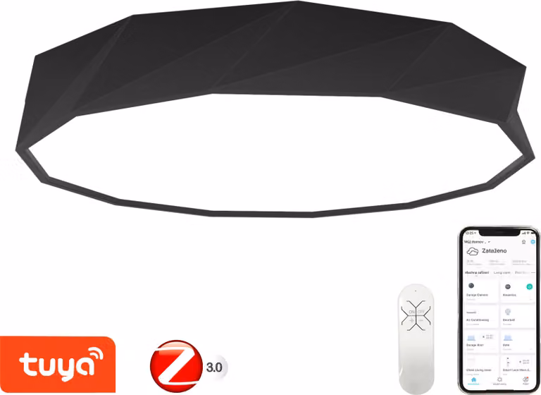 Immax NEO DIAMANTE Plafoniera intelligente 80cm 60W Nero Zigbee 3.0