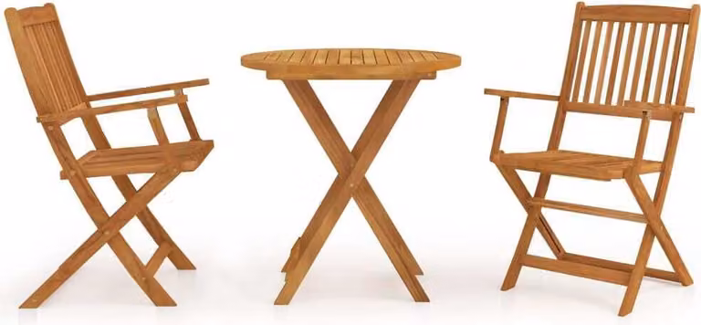 Maison Exclusive - Set da Pranzo da Giardino 3 pz Pieghevole in Massello di Acacia