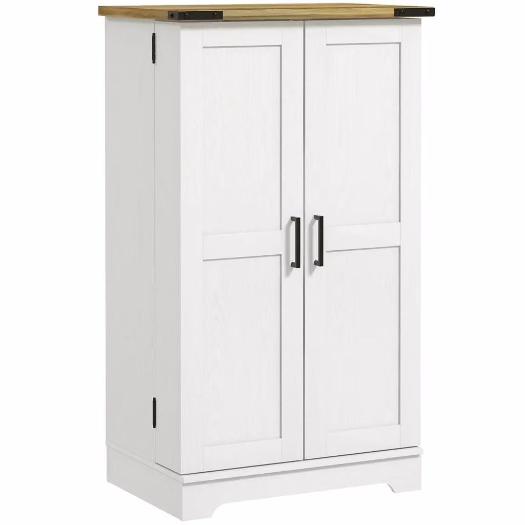 Armadio da cucina Minimal con ante e ripiani interni, colore crema, L: 60 cm, P: 40 cm, H: 104 cm – 2
