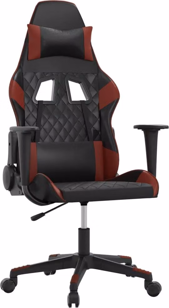 Sedia Gaming Nero e Rosso Vino in Pelle finta